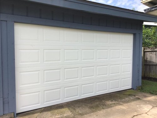 white traditional garage door