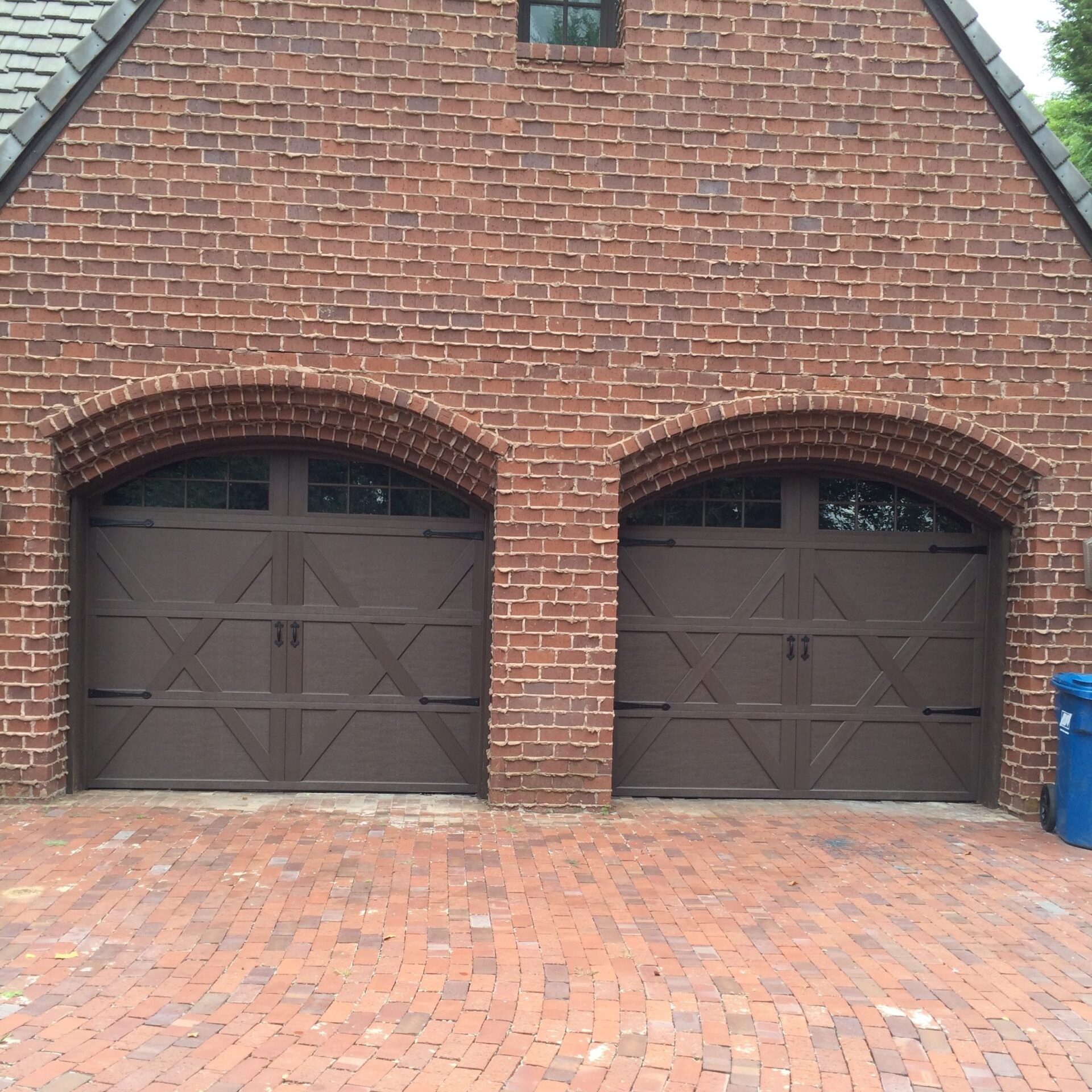 brown carriage garage doors